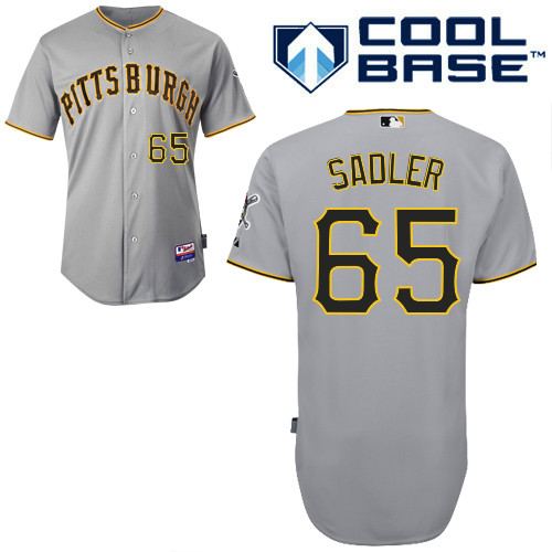 Casey Sadler #65 Youth Baseball Jersey-Pittsburgh Pirates Authentic Road Gray Cool Base MLB Jersey